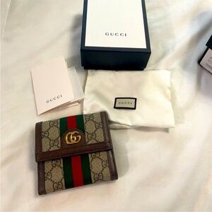 GUCCI OPHIDIA FRENCH FLAP WALLET